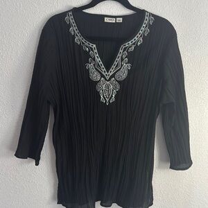 Cato Black Tunic with Silver Detailing